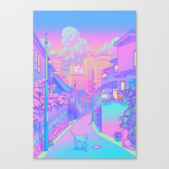 Neko City Canvas Print