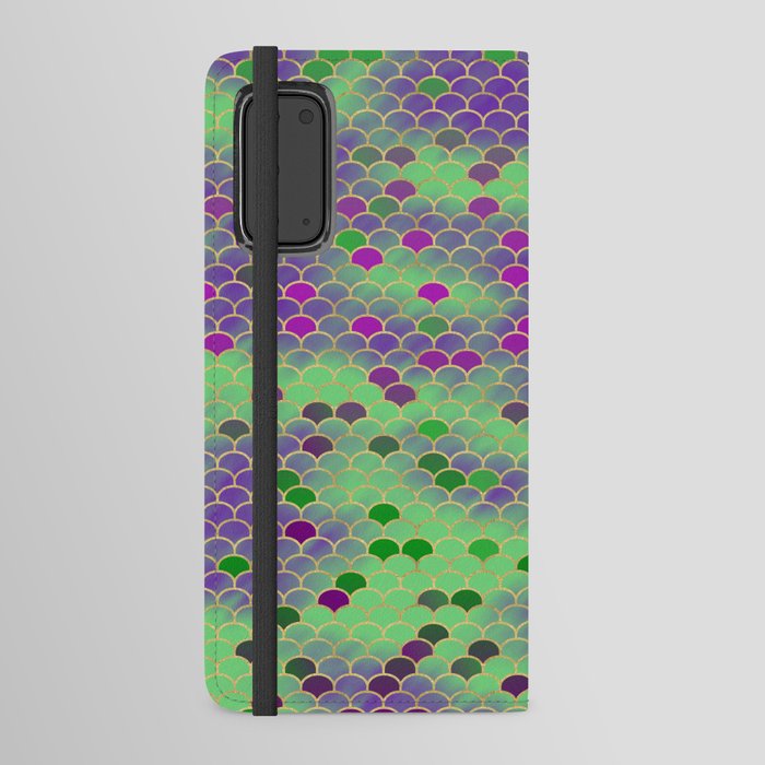 Green and Purple Mermaid Scales Android Wallet Case