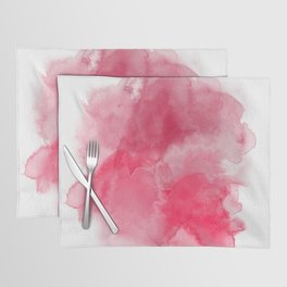 10   Red Pink Abstract Watercolor 210922 Digital Minimal Art Ink Fluid Liquid  Placemat