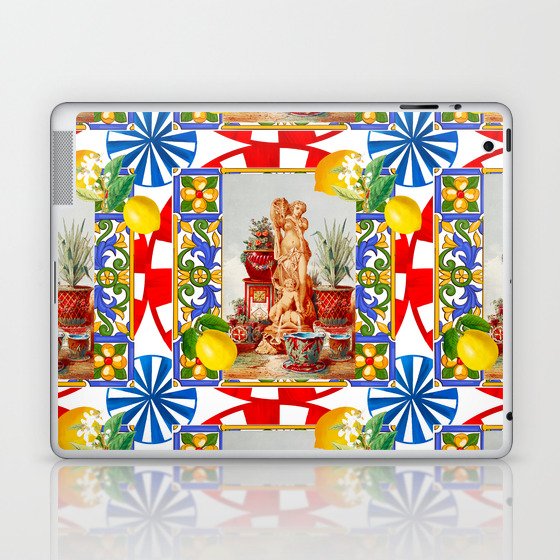Italian,Sicilian art,majolica,tiles,citrus,lemons,baroque art Laptop & iPad Skin