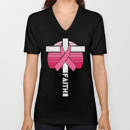 Religious Faith Breast Cancer Awareness V Neck T Shirt