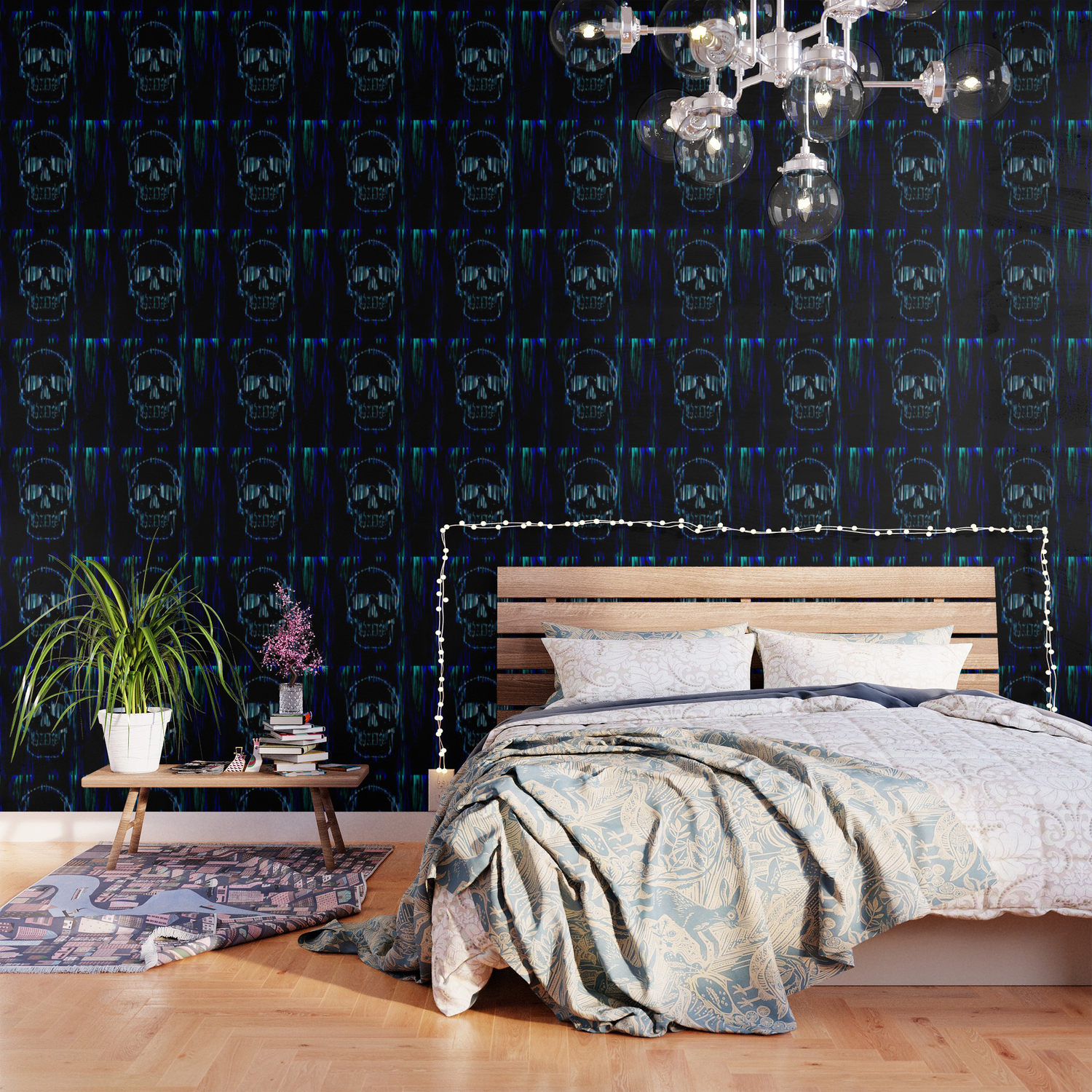 Neon Skull Wallpaper By Eltuanson Society6