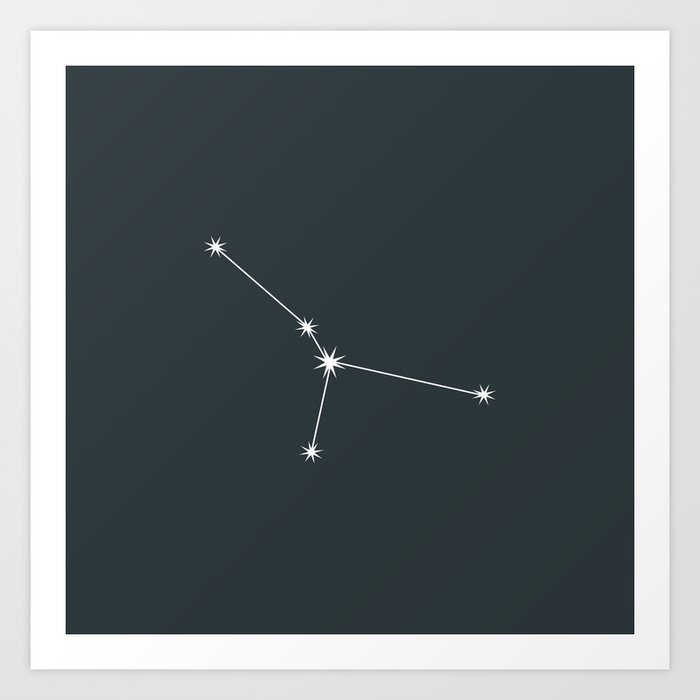 CANCER Forest Green – Zodiac Astrology Star Constellation Art Print