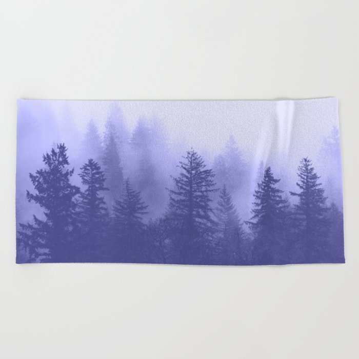 Very Peri Periwinkle Forest Adventure II 2022 Color Of The Year Beach Towel