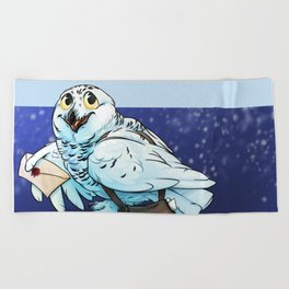Snowy Owl Messenger Beach Towel