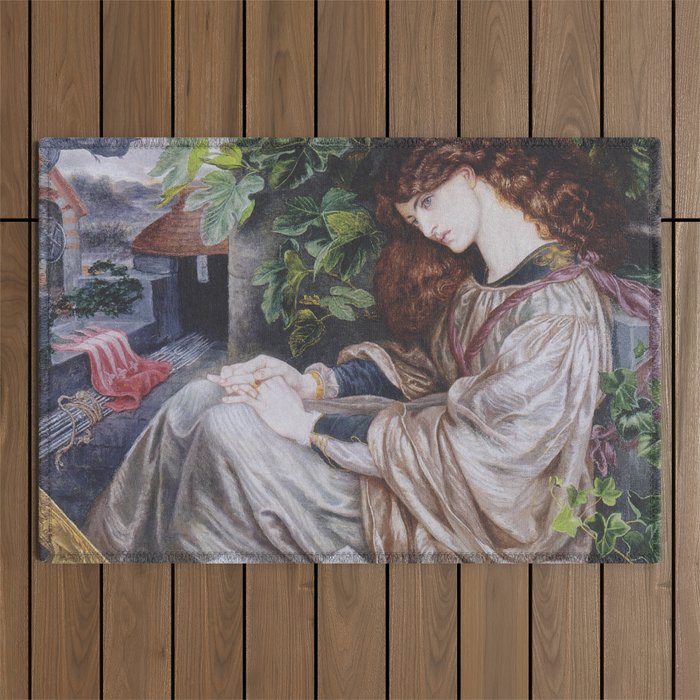 Vintage The Pia of Tolomei by Dante Gabriel Rossetti 1880 Outdoor Rug