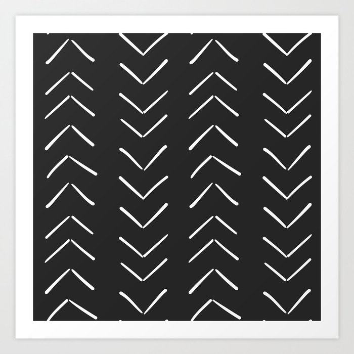 Boho Big Arrows in Black and White Art Print