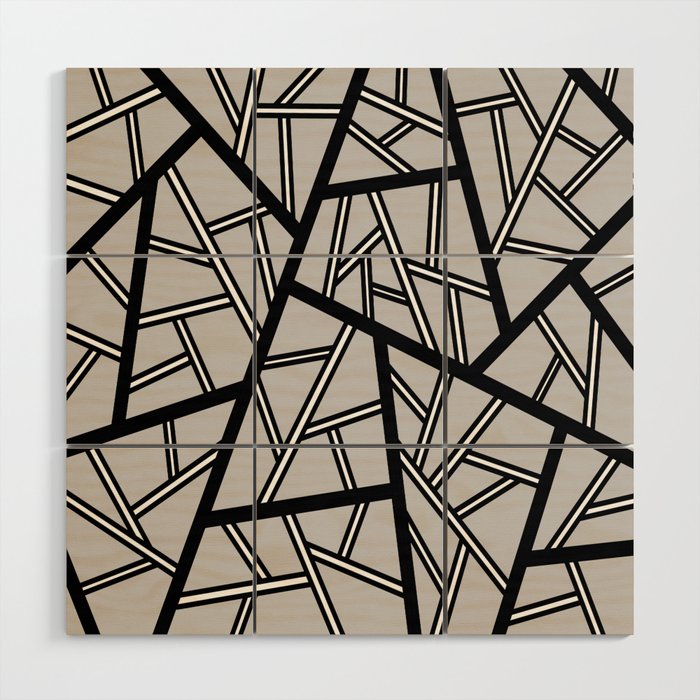 Abstract geometric pattern - gray. Wood Wall Art