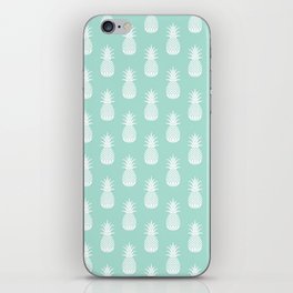 Mint Pineapple Pattern iPhone Skin