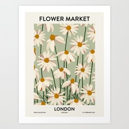 Flower Market London inspiration Art Print