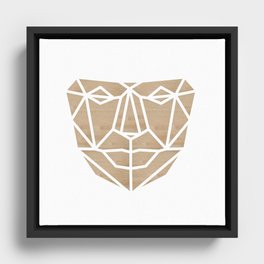 Wooden Geometric Human Face Framed Canvas