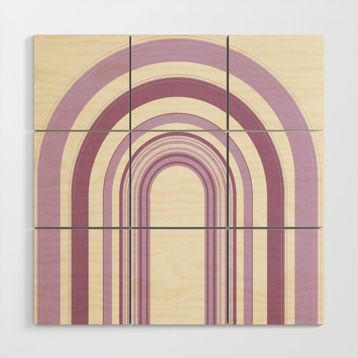 Purple Arches | Line Art Wood Wall Art