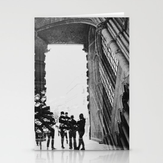 black and white cathedral Stationery Cards
