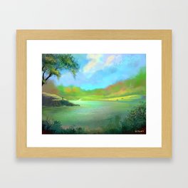 Peaceful Lake Painting Framed Art Print