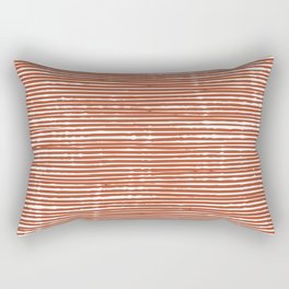 Rustic, Abstract Stripes Pattern in Terracotta Rectangular Pillow