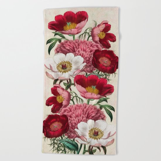 Flower garden Beach Towel