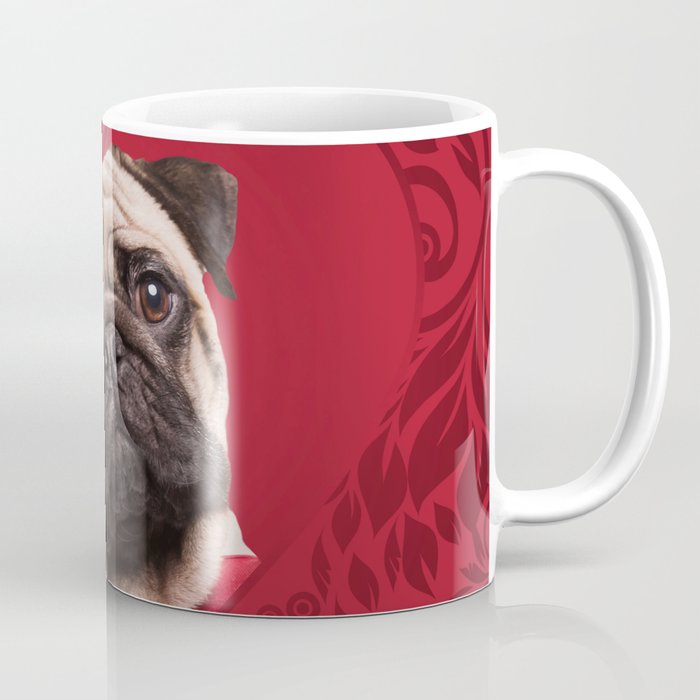 Pug Dog Digital Art Coffee Mug By K9printart