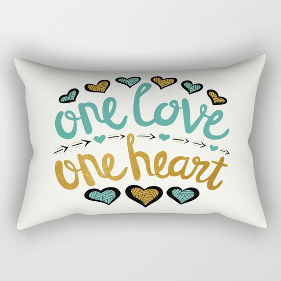 One Love One Heart Rectangular Pillow