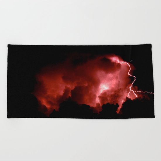 Lightning Strikes Beach Towel