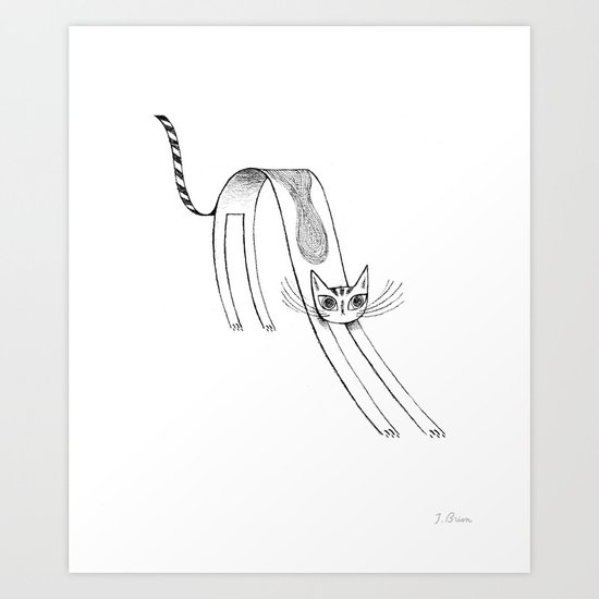 Flat Cat Art Print