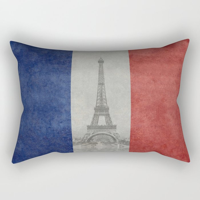 Eiffel tower with French flag Rectangular Pillow