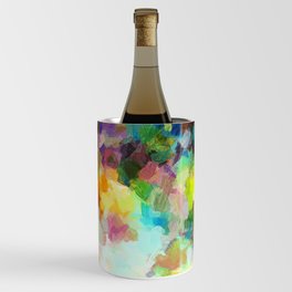 In Love Purple Yellow Green Abstract Wine Chiller