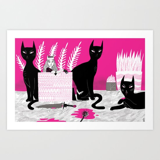 Cat Lady Art Print