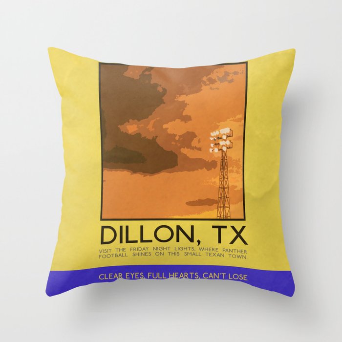 Silver Screen Tourism: DILLON, TX / FRIDAY NIGHT LIGHTS Throw Pillow