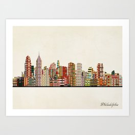 philadelphia skyline Art Print