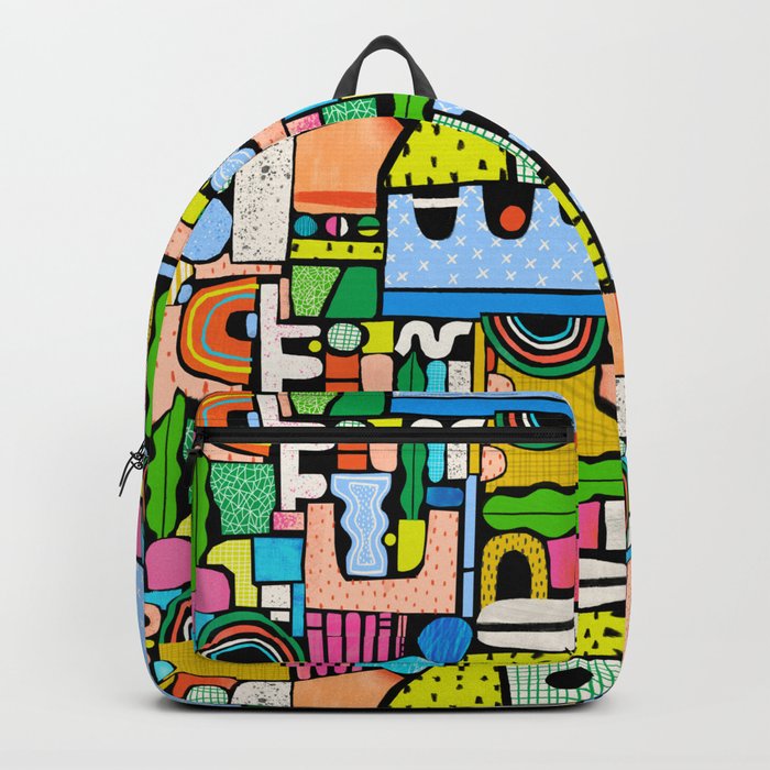 Color Block Collage Backpack