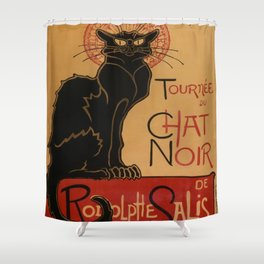 Le Chat Noir - Théophile Steinlen Shower Curtain
