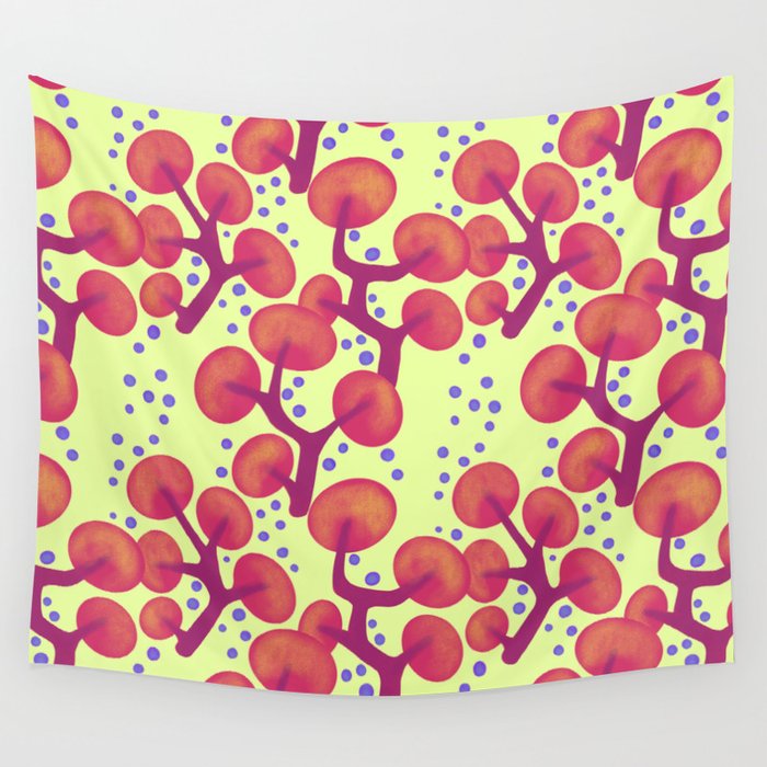 Ellipse Field - Coral Wall Tapestry