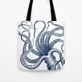 Octopus Navy Tote Bag