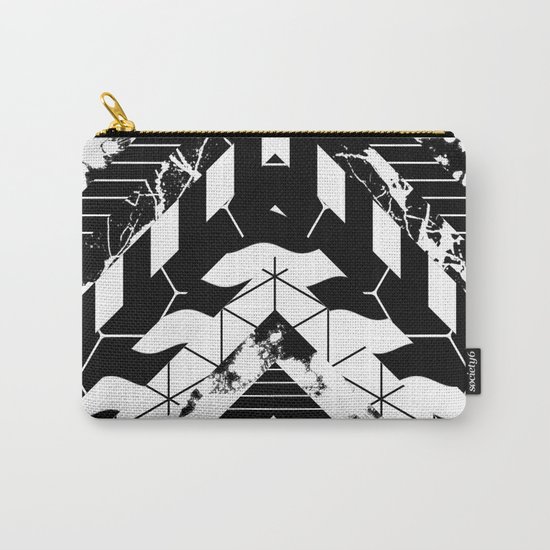 Layered (Black and white, abstract, geometric designs) Carry-All Pouch