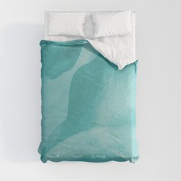 Abstract turquoise watercolor Comforter