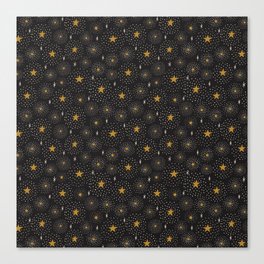 Stars Pattern on a Dark Background Canvas Print