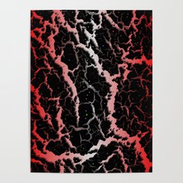Cracked Space Lava - Red/White Poster