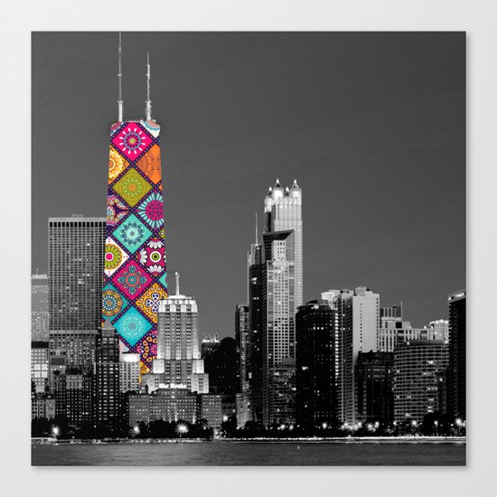 Funky Landmark - Chicago Canvas Print