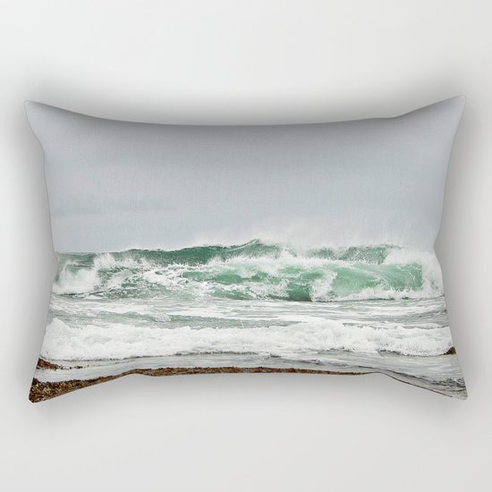 Explosive Green Surf of the St-Lawrence Rectangular Pillow