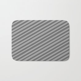 [ Thumbnail: Dark Grey and Dim Gray Colored Lined Pattern Bath Mat ]