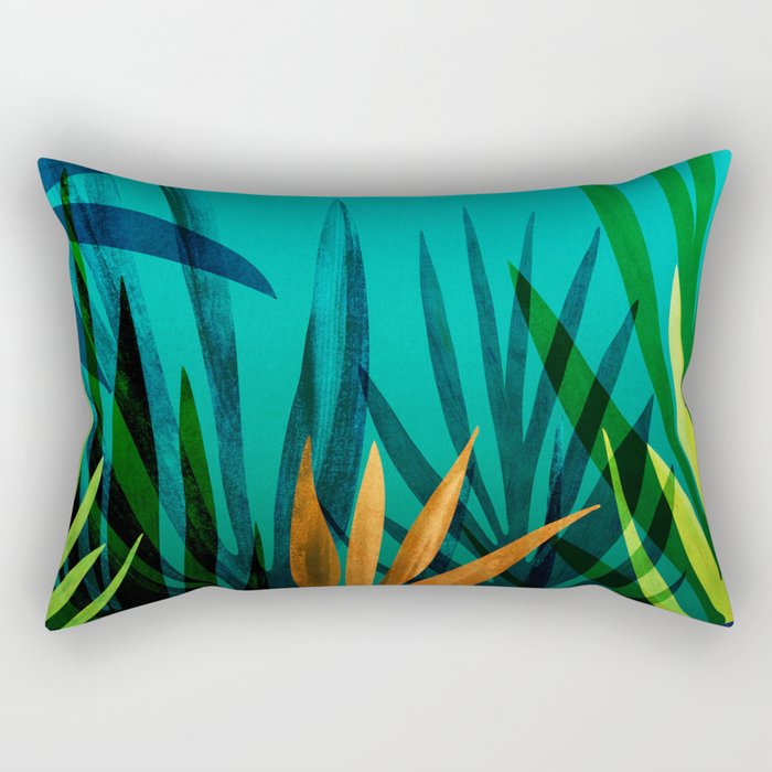 Midnight In The Jungle / Tropical Night Series #4 Rectangular Pillow