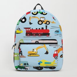 Colorful Transportation & Vehicles Kids Pattern Backpack