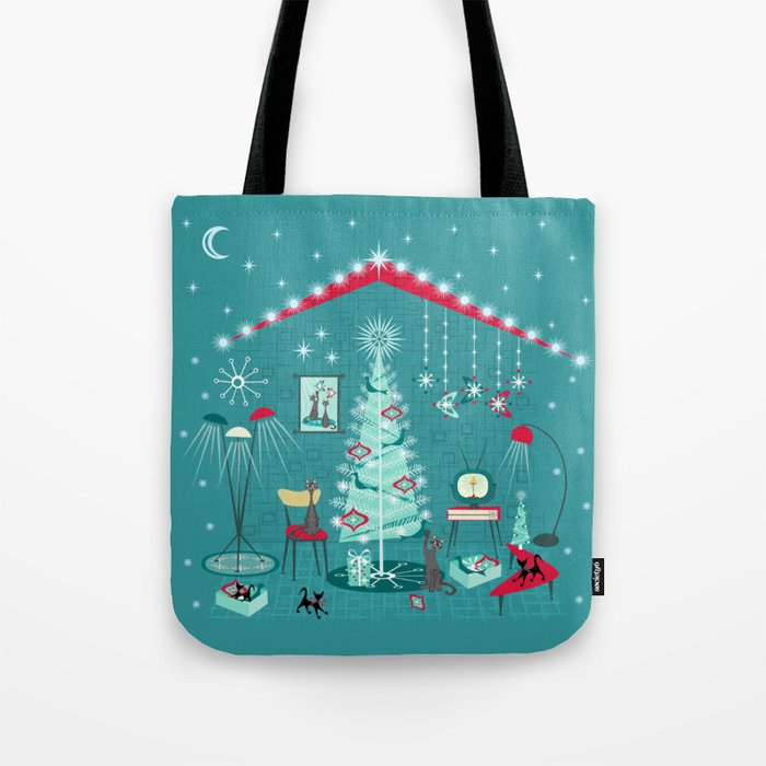Retro Holiday Decorating ii Tote Bag
