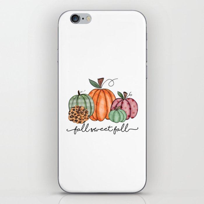 Fall sweet fall pumpkin design iPhone Skin