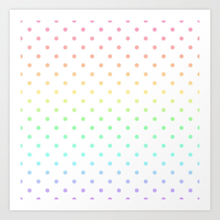 Pastel Rainbow Polka Dots Art Print