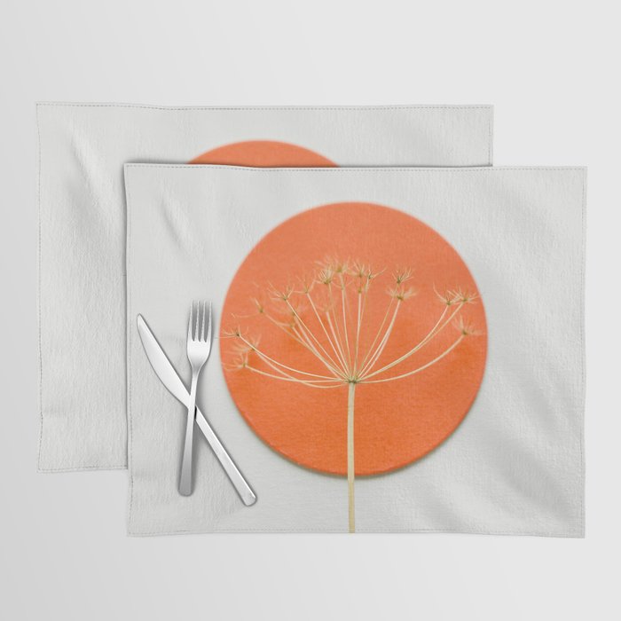 Orange circle and dried flower Placemat