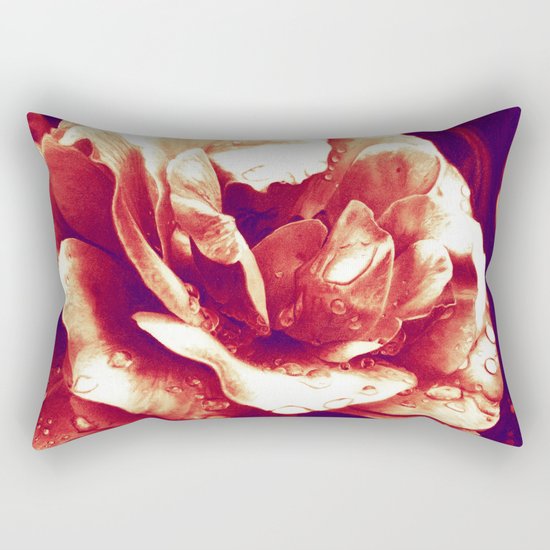 Morning Rose - Red Rectangular Pillow