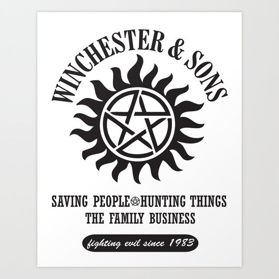 SUPERNATURAL WINCHESTER AND SONS Art Print