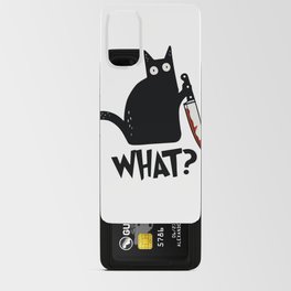 Cat What? Murderous Black Cat With Knife Android Card Case