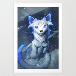 Frost Fire Ferret Art Print